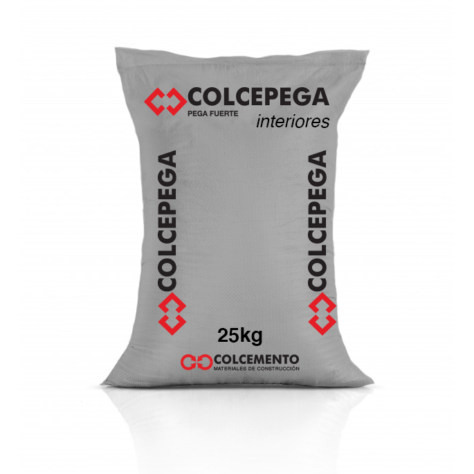 Bulto Colcepega 25 kg, pega fuerte para interiores, marca propia de Colcemento